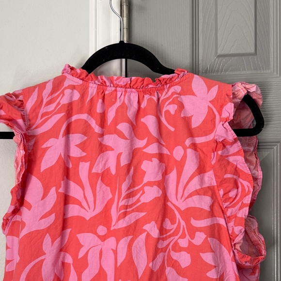 Time and Tru Pink and Coral Ruffled Cotton Dress with Pockets Size XXL - Picture 10 of 10